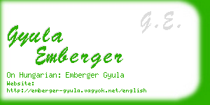 gyula emberger business card
